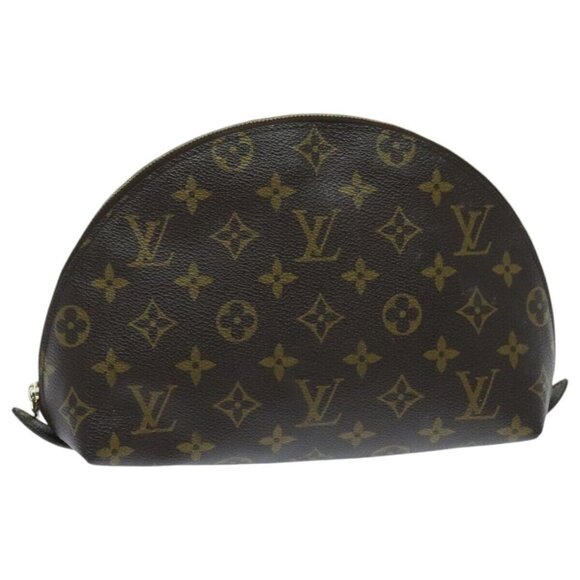 LOUIS VUITTON Monogram Trousse Demi Ronde Cosmetic Pouch M47520 LV Auth 95989 - Picture 1 of 16